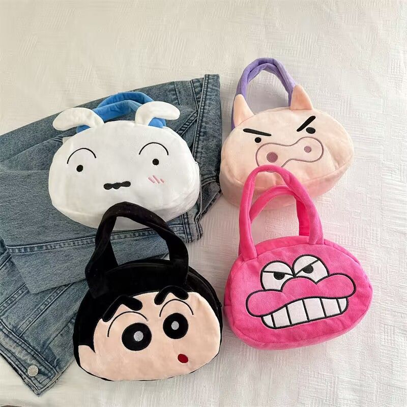 Anime Tote Bag - Crayon Shin-chan Plüsch-Handtasche, niedliche Cartoon-Umhängetasche, große