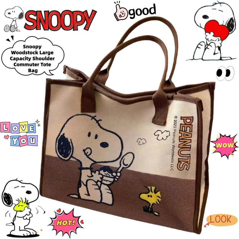 Anime Tote Bag - Snoopy Woodstock Cartoon Große Kapazität Schultertasche