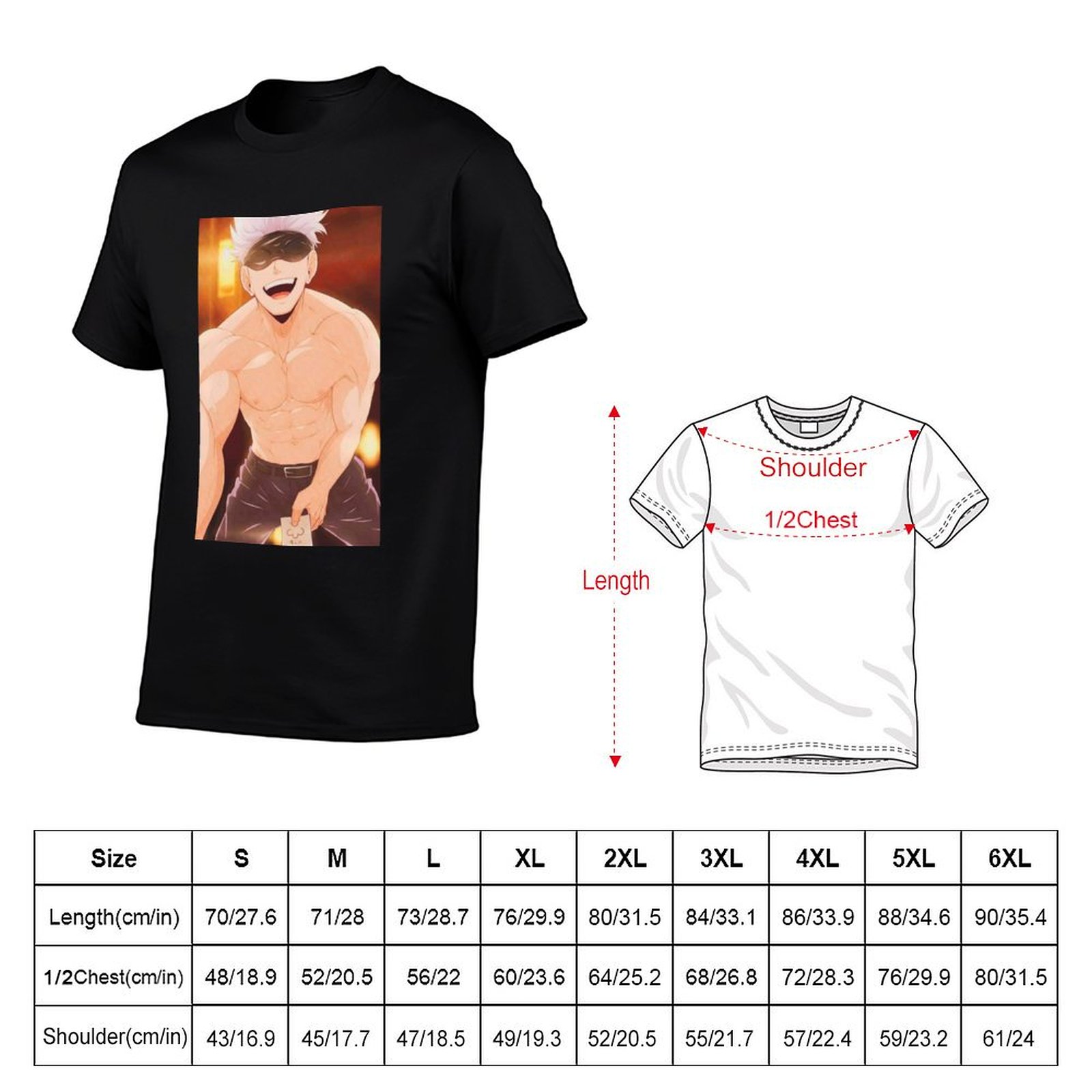 Gojo Satoru Merchandise T-Shir – Anime Merchandise For Men Bewertung und Preis